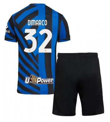 Inter Milan Federico Dimarco #32 Primera Equipación Niños 2024-25 Manga Corta (+ Pantalones cortos)